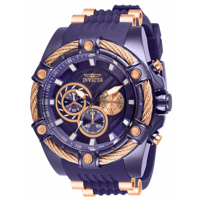 INVICTA Men's Bolt Jet Engine Chronograph Purple/Rose Gold Wire 52mm Watch