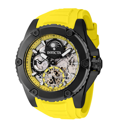 INVICTA Men's Akula Automatic 51mm Yellow / Black Silicone Skeleton Watch