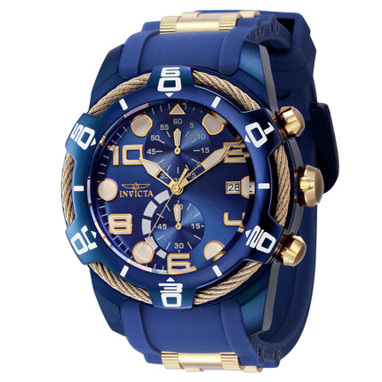INVICTA Men's Bolt Sonic 50mm Gold / Blue Cable Chronograph Watch