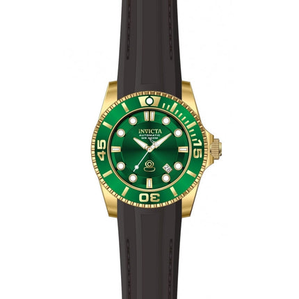 INVICTA Men's Grand Pro Diver Automatic Gold / Green 300m 47mm Sea Urchin Silicone Strap Watch