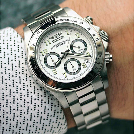 INVICTA Men's Speedway 39.5mm Silver/White Watch