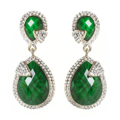 AMRITA NEW YORK Pave Riverside Earring Evergreen