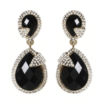 AMRITA NEW YORK Pave Riverside Earring Jet Black