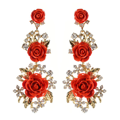 AMRITA NEW YORK Lyon Floral Earring Coral