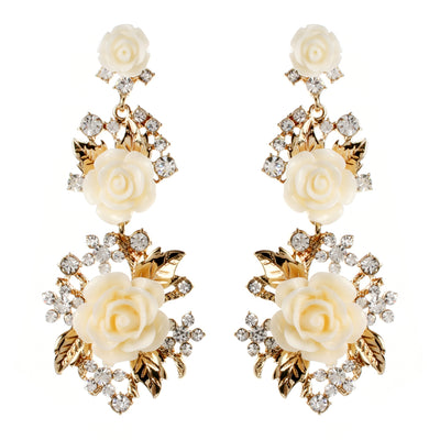 AMRITA NEW YORK Lyon Floral Earring Ivory