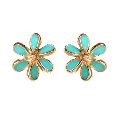 AMRITA NEW YORK Petite Enamel Studs Turquoise