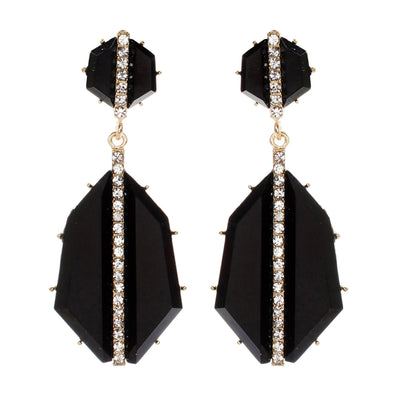 AMRITA NEW YORK Art Deco Earring Jet Black