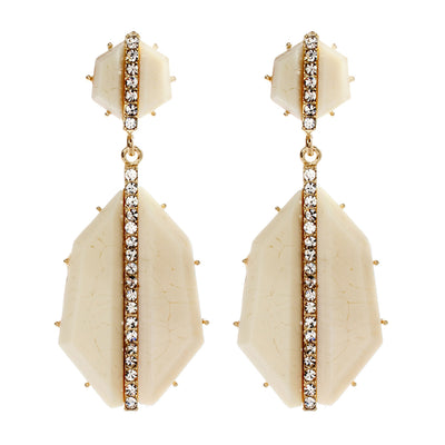 AMRITA NEW YORK Art Deco Earring White Jade
