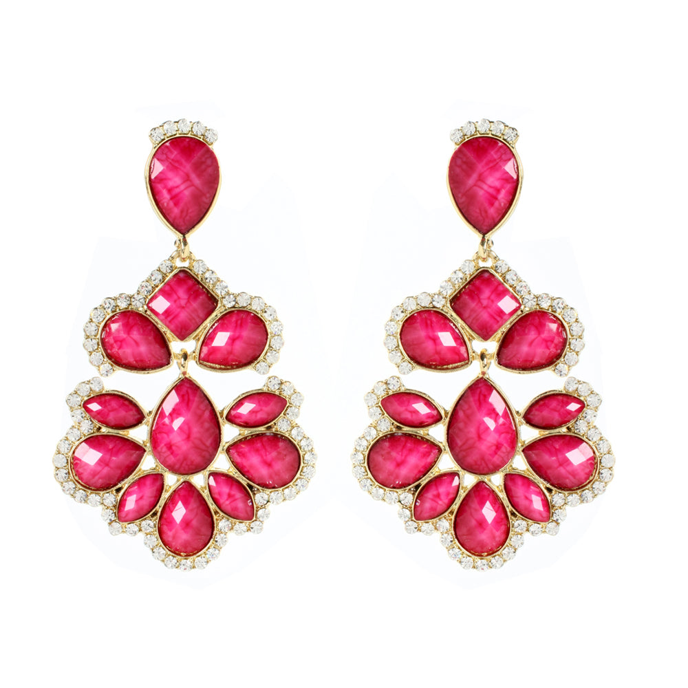 AMRITA NEW YORK Nello Crystal Earring Fuschia