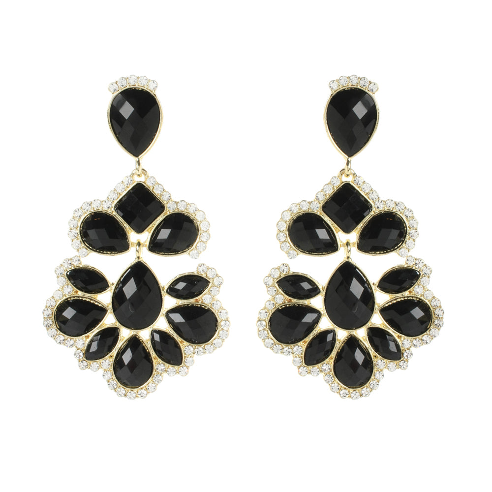 AMRITA NEW YORK Nello Crystal Earring Jet Black