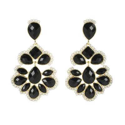 AMRITA NEW YORK Nello Crystal Earring Jet Black