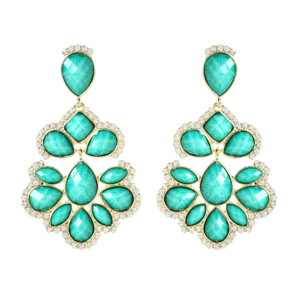 AMRITA NEW YORK Nello Crystal Earring Turquoise
