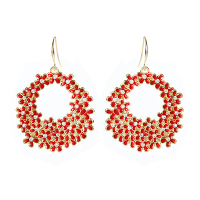 AMRITA NEW YORK Rose Garden Earring Red