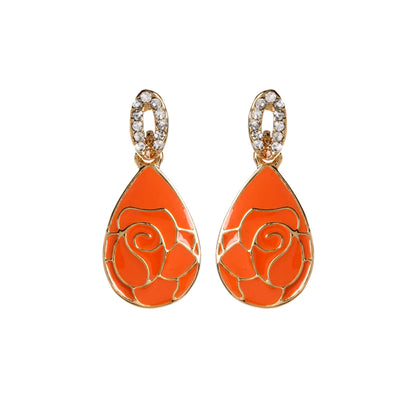 AMRITA NEW YORK Park Avenue Rose Earring Orange