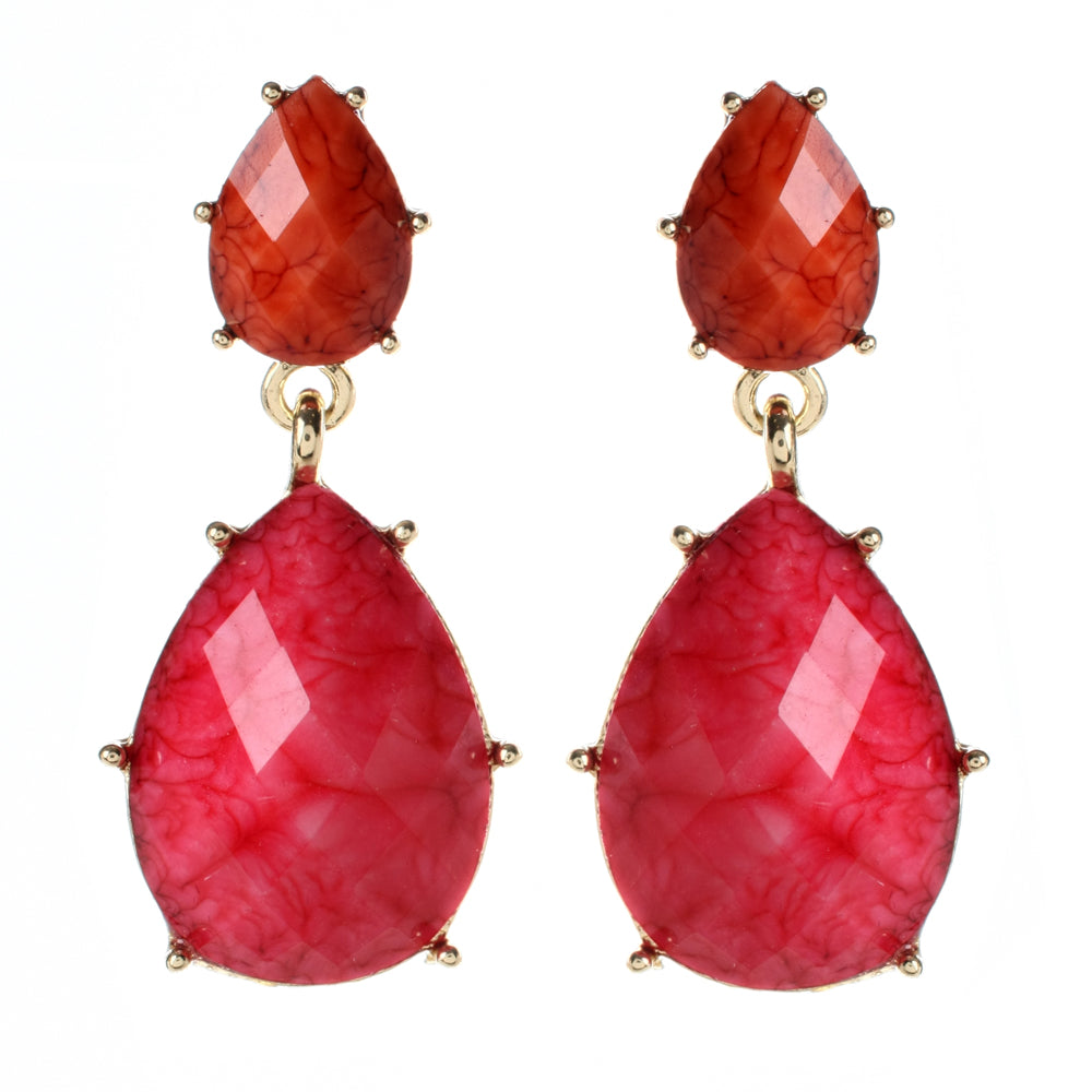 AMRITA NEW YORK Hampton Bay Two-tone Earring Coral/Fuschia