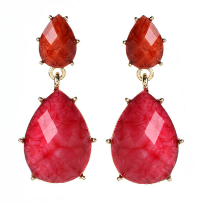 AMRITA NEW YORK Hampton Bay Two-tone Earring Coral/Fuschia