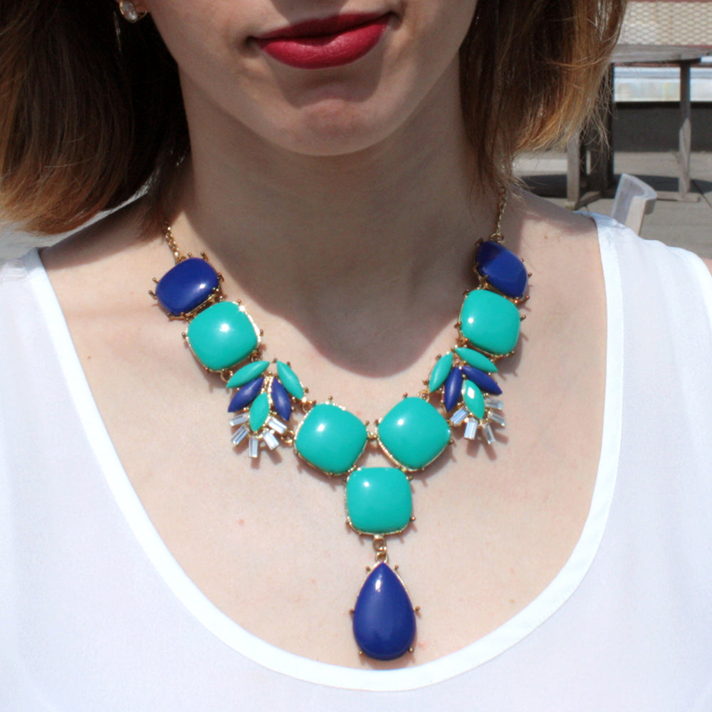 AMRITA NEW YORK Peyton Necklace Turquoise/Coral