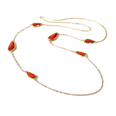 AMRITA NEW YORK Gin Beach Station Necklace Coral