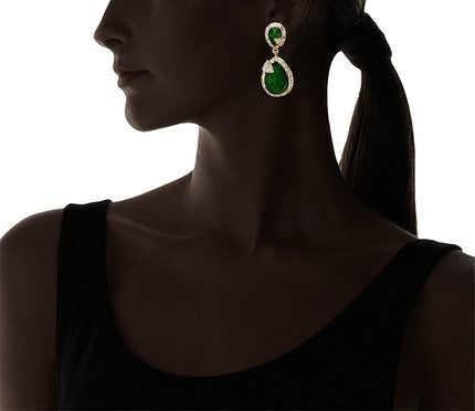 AMRITA NEW YORK Pave Riverside Earring Jet Black