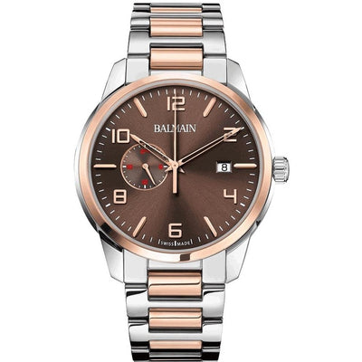 BALMAIN Madrigal GMT 24h Blue Two Tone Brown Decor Watch