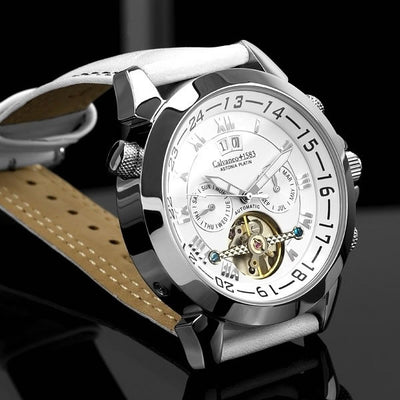 CALVANEO 1583 Men's Astonia White Snow Platin Edition Automatikuhr Watch Watch