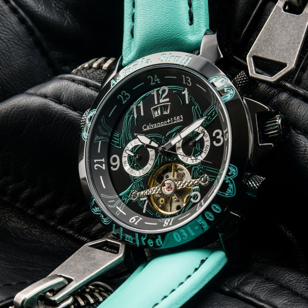 CALVANEO 1583 Skull Turquoise Limited Edition 500 Automatic Watch Watch