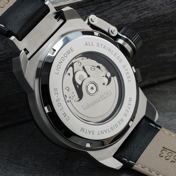 CALVANEO 1583 Liondome Steel Creme Calendar Automatic Watch Watch