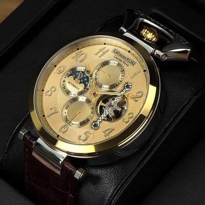 CALVANEO 1583 Lucida Nova Gold-Stahl - High Luxury Squelette Automatik Teil-vergoldet Watch