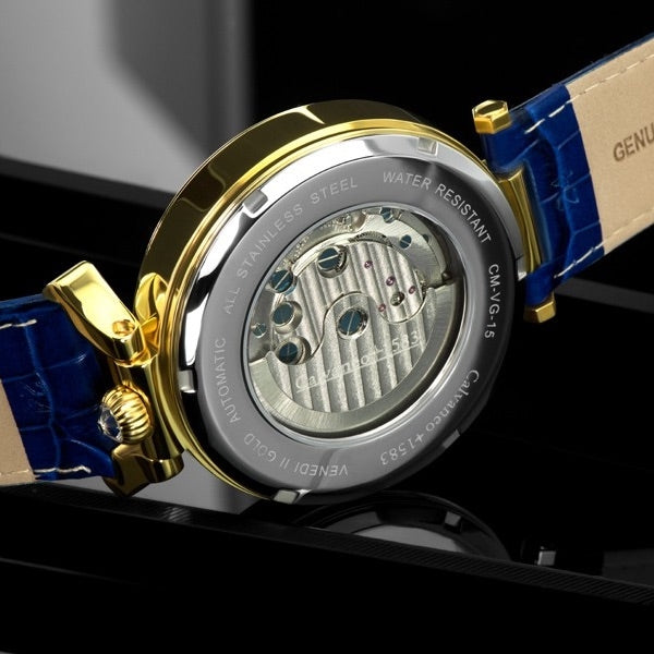 CALVANEO 1583 Venedi Automatic Watch Gold/Blue Watch