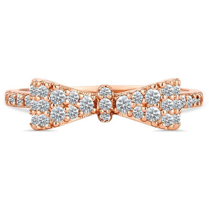 BRITISH JEWELLERS Bow Ring in Rose Gold, Embellished with Crystals from Swarovski® (Large)