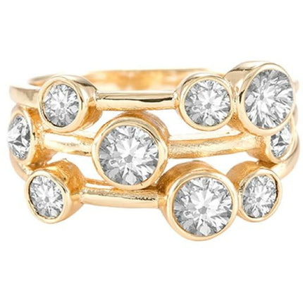 BRITISH JEWELLERS Cluster Ring in 14K Gold (Small), Made with Swarovski Elements®
