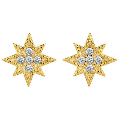 BRITISH JEWELLERS Cosmos Earrings in 14K Gold, Embellished with Crystals from Swarovski®