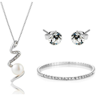 BRITISH JEWELLERS Freshwater Pearl Devotion Set with Elizabeth Bracelet