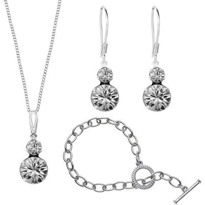 BRITISH JEWELLERS Duo Duo Set with Tiffany-Style Bracelet, Embellished with Crystals from Swarovski®