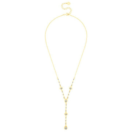 BRITISH JEWELLERS Flare Necklace in 14K Gold, Embellished with Crystals from Swarovski®
