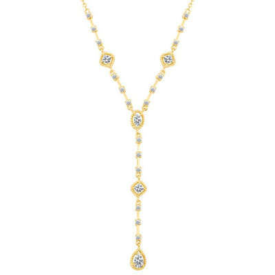 BRITISH JEWELLERS Flare Necklace in 14K Gold, Embellished with Crystals from Swarovski®