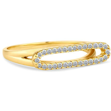 BRITISH JEWELLERS Illuminate Ring in 14K Gold, Embellished with Crystals from Swarovski® (Large)