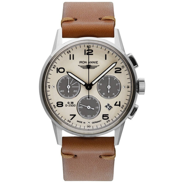 IRON ANNIE G38 Chronograph Beige/Brown Watch