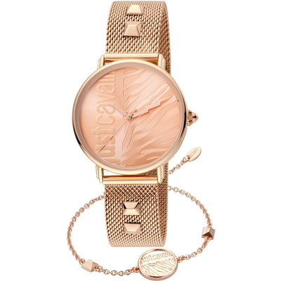 JUST CAVALLI Animalistic Milanese Rose Gold + Free Bracelet Watch