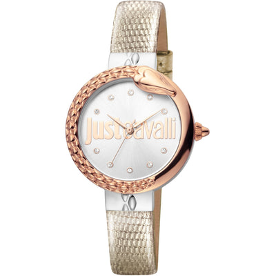 JUST CAVALLI Bellamonde 32mm Leather Rose Gold/Metallic Watch