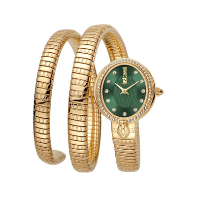 JUST CAVALLI Dante Viper Double Twist Gold/Green Watch