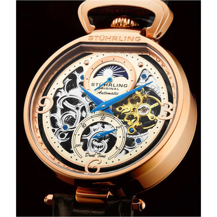 STUHRLING ORIGINAL Modena 889 Rose Gold/Brown Watch