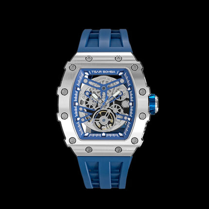TSAR BOMBA Men's Automatic Watch TB8208A Silver / Blue