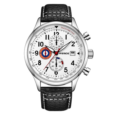 WEIDE Bullet Leather White/Black Watch