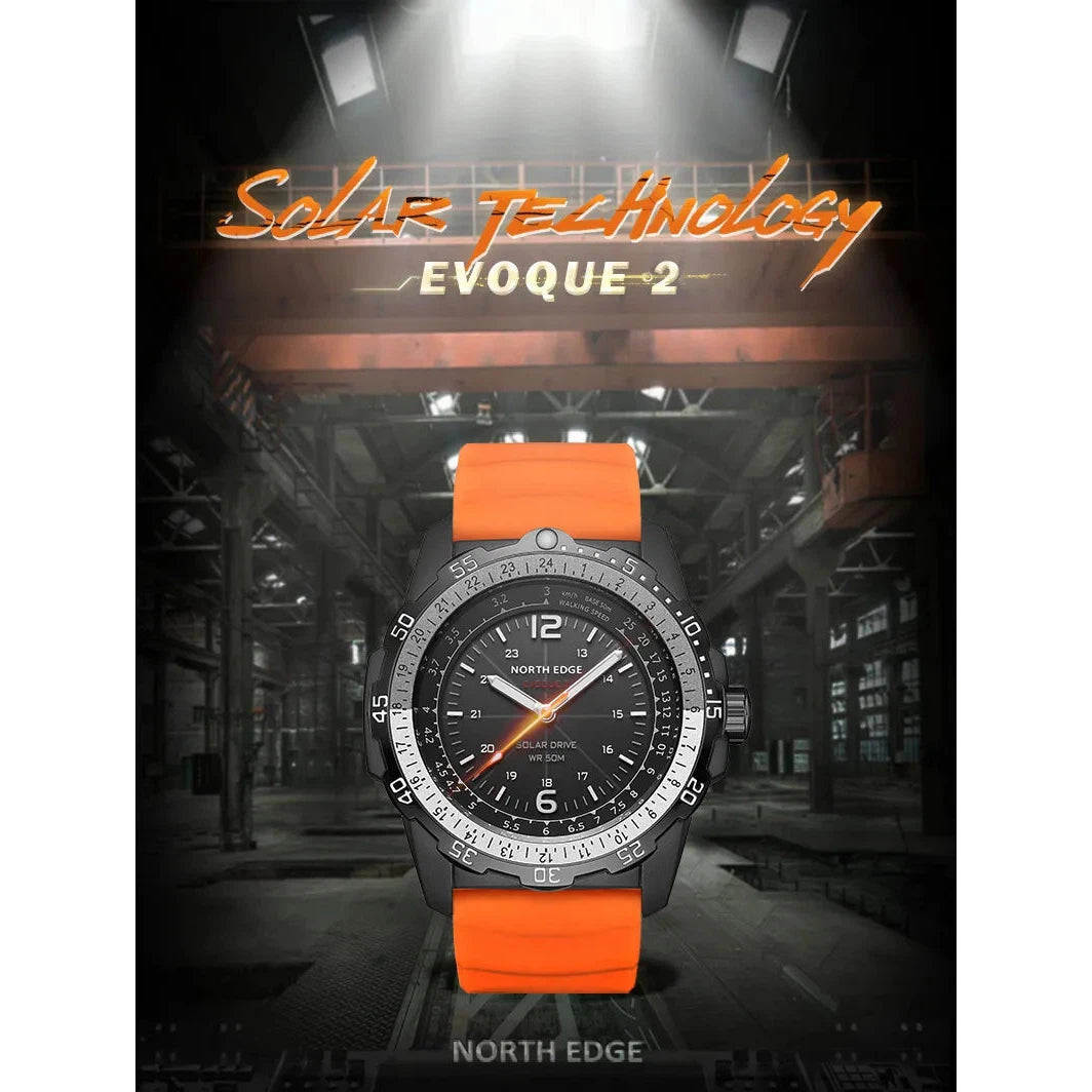 NORTH EDGE Tactical Evoque 2 Solar Drive Watch Orange image 6