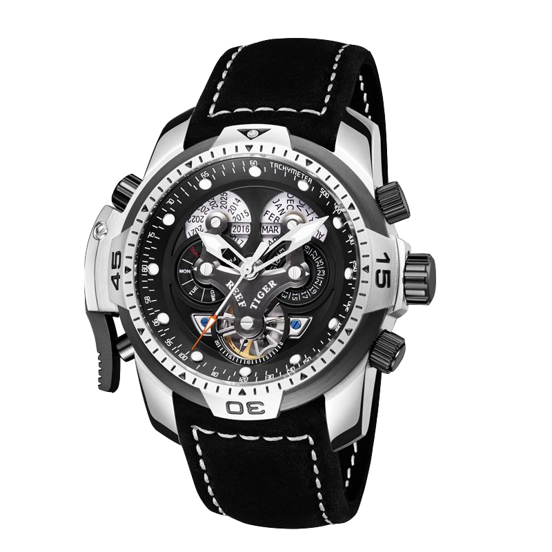 Reef Tiger Men's Aurora Concept Skeleton Automatic Mechanical Watch image 9