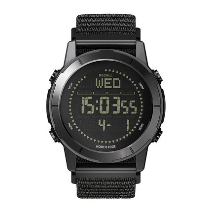 NORTH EDGE LITECORE Tactical Compass Digital Watch Men's Watch 45mm Nylon Strap EL Backlight Calendar 50m Waterproof