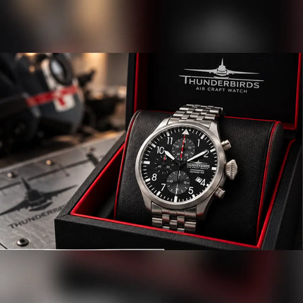 R1.00 Auction**THUNDERBIRDS Germany Historage 1956 Aviator Pilots Chronograph Watch