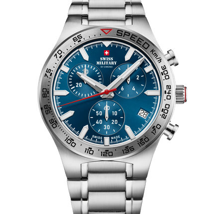 Swiss Military Speed Chronograph Watch – Blue Silver Steel | SM34115.04 image 0