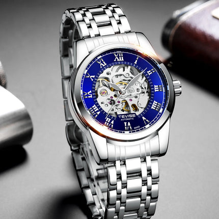 TEVISE Skeleton Classic Steel Ionic Black Watch image 14
